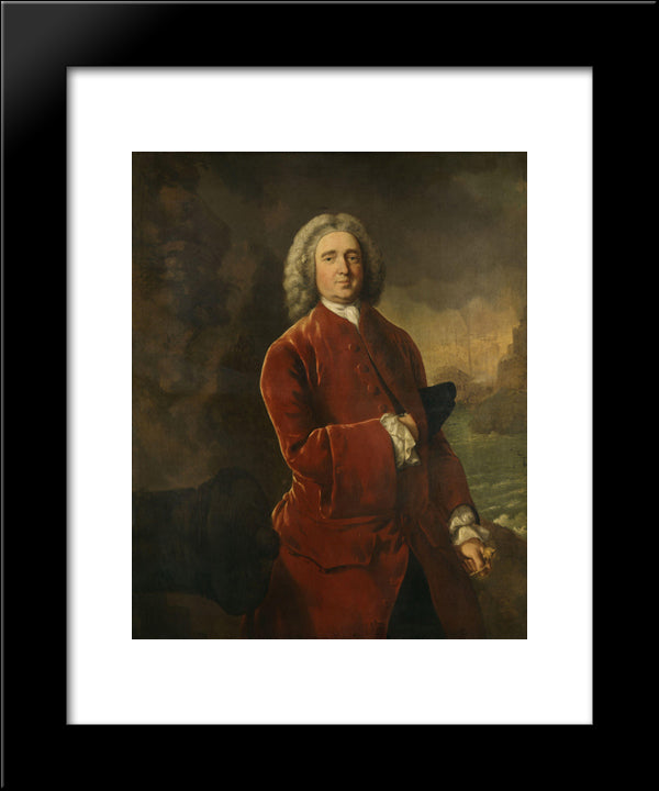 Edward Vernon 20x24 Black Modern Wood Framed Art Print Poster by Gainsborough, Thomas