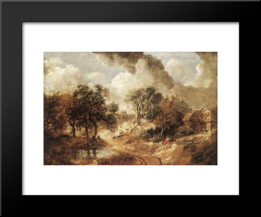 Landscape In Suffolk 20x24 Black Modern Wood Framed Art Print Poster by Gainsborough, Thomas