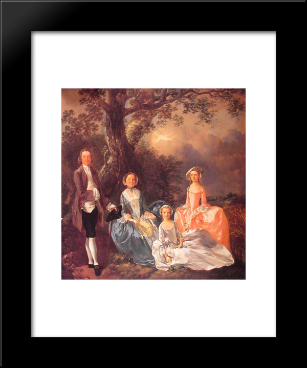 Mr. And Mrs. John Gravenor And Their Daughters, Elizabeth And Ann 20x24 Black Modern Wood Framed Art Print Poster by Gainsborough, Thomas