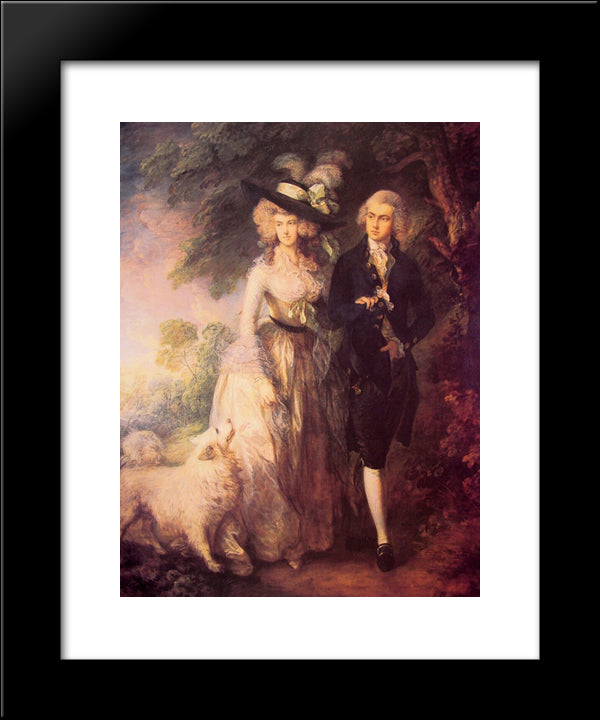 Mr. And Mrs. William Hallett (The Morning Walk) 20x24 Black Modern Wood Framed Art Print Poster by Gainsborough, Thomas