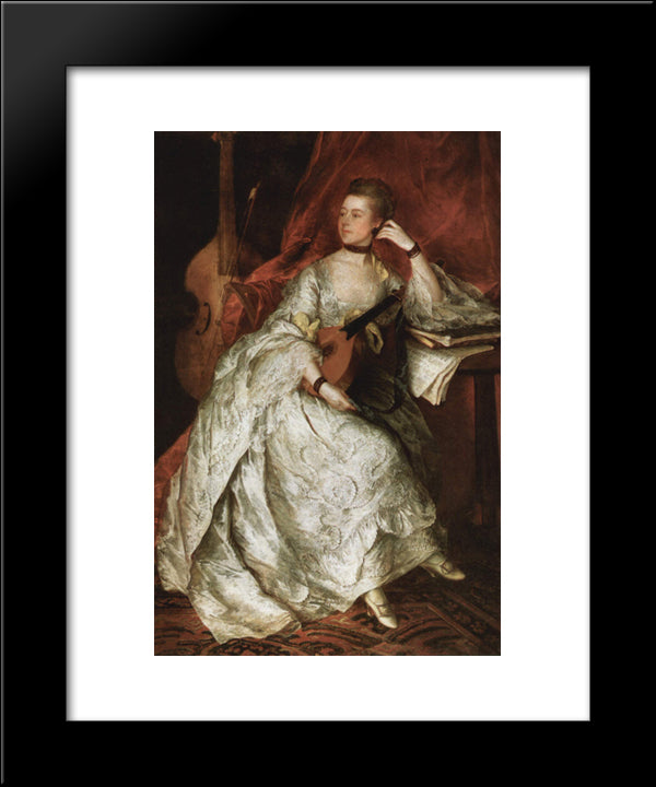 Portrait Of Ann Ford (Later Mrs. Thicknesse) 20x24 Black Modern Wood Framed Art Print Poster by Gainsborough, Thomas