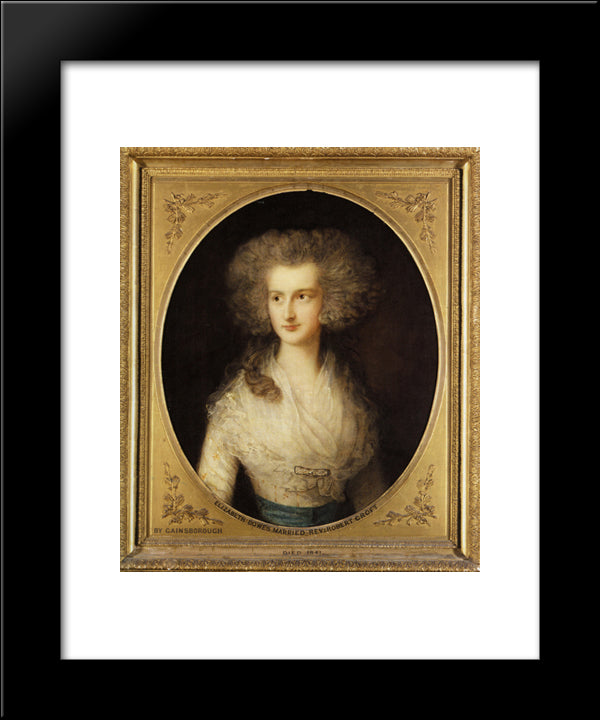 Portrait Of Elizabeth Bowes 20x24 Black Modern Wood Framed Art Print Poster by Gainsborough, Thomas