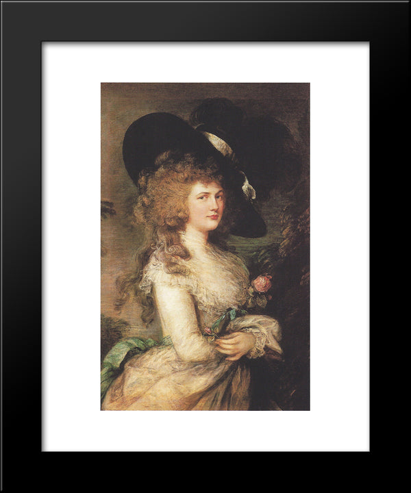 Portrait Of Georgiana, Duchess Of Devonshire 20x24 Black Modern Wood Framed Art Print Poster by Gainsborough, Thomas