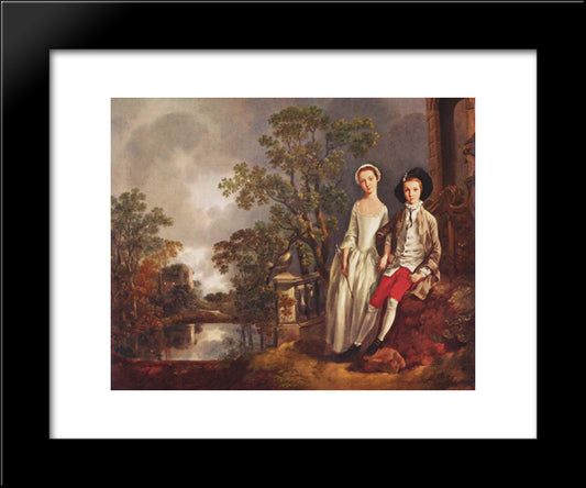 Portrait Of Heneage Lloyd And His Sister, Lucy 20x24 Black Modern Wood Framed Art Print Poster by Gainsborough, Thomas