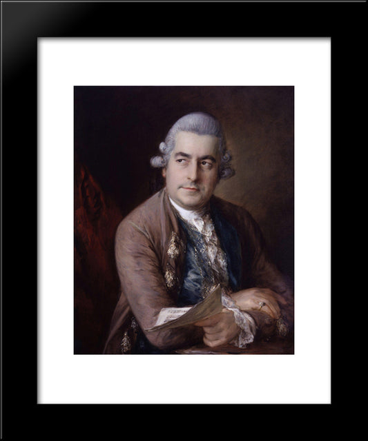 Portrait Of Johann Christian Bach 20x24 Black Modern Wood Framed Art Print Poster by Gainsborough, Thomas