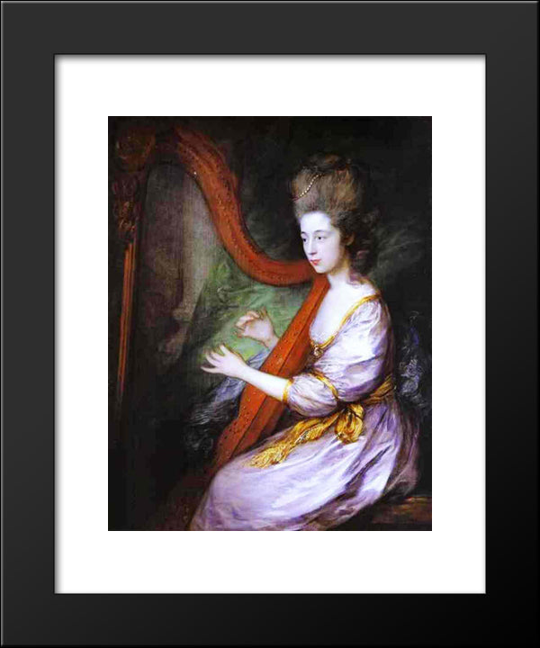 Portrait Of Louisa, Lady Clarges 20x24 Black Modern Wood Framed Art Print Poster by Gainsborough, Thomas