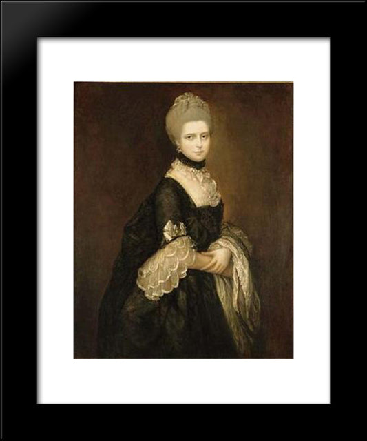 Portrait Of Maria Walpole, Countess Of Waldegrave, Later Duchess Of Gloucester 20x24 Black Modern Wood Framed Art Print Poster by Gainsborough, Thomas