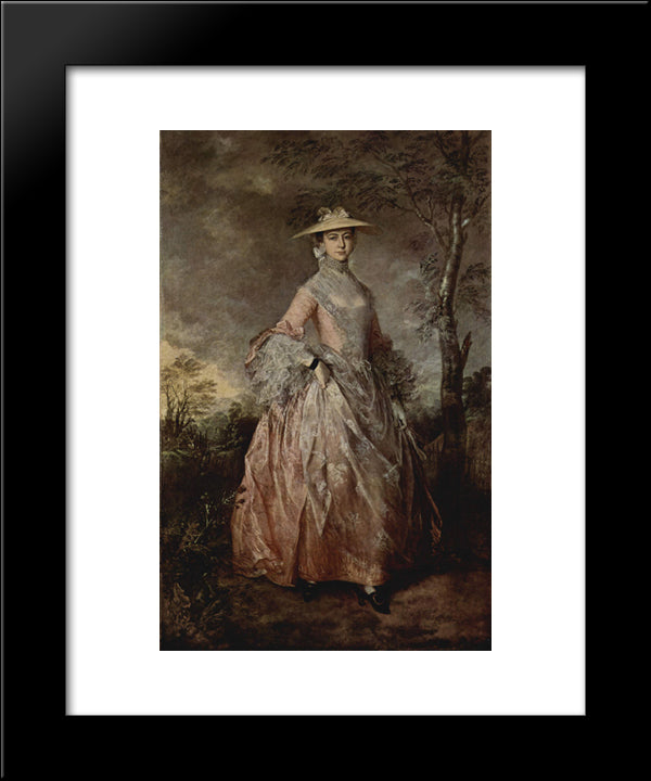 Portrait Of Mary Countess Howe 20x24 Black Modern Wood Framed Art Print Poster by Gainsborough, Thomas