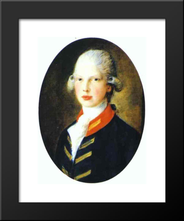 Portrait Of Prince Edward, Later Duke Of Kent 20x24 Black Modern Wood Framed Art Print Poster by Gainsborough, Thomas