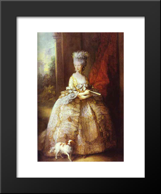 Portrait Of Queen Charlotte 20x24 Black Modern Wood Framed Art Print Poster by Gainsborough, Thomas