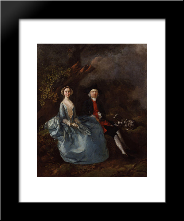 Portrait Of Sarah Kirby (Nee Bull) And John Joshua Kirby 20x24 Black Modern Wood Framed Art Print Poster by Gainsborough, Thomas