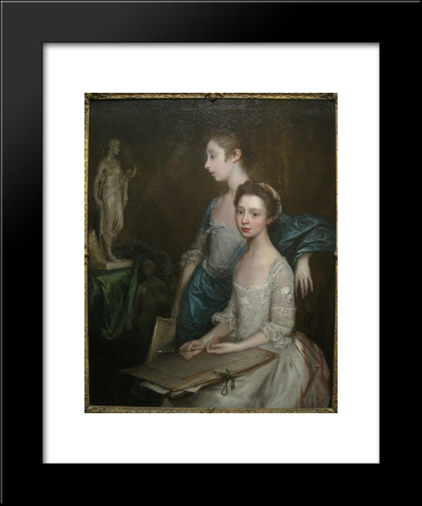 Portrait Of The Artist'S Daughters 20x24 Black Modern Wood Framed Art Print Poster by Gainsborough, Thomas