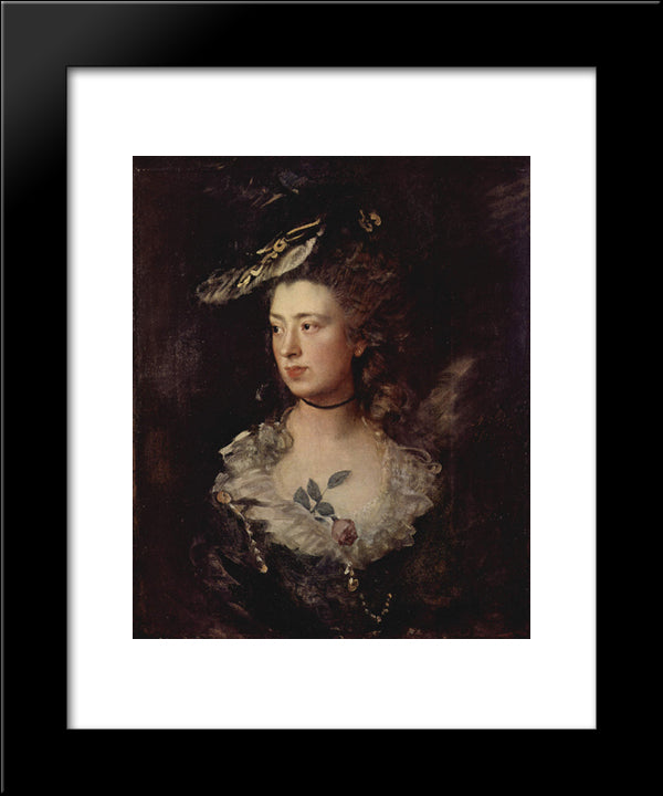 Portrait Of The Mary Gainsborough 20x24 Black Modern Wood Framed Art Print Poster by Gainsborough, Thomas