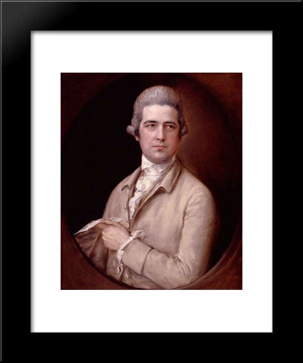 Portrait Of Thomas Linley 20x24 Black Modern Wood Framed Art Print Poster by Gainsborough, Thomas