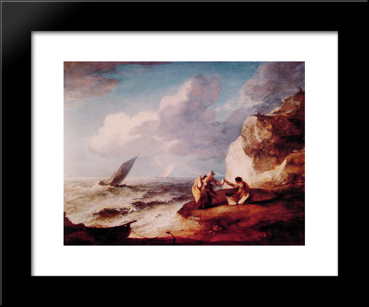 Rocky Coastal Scene 20x24 Black Modern Wood Framed Art Print Poster by Gainsborough, Thomas