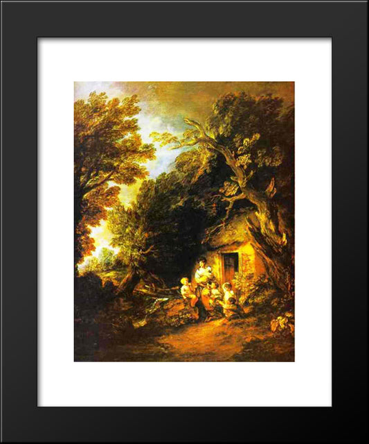 The Cottage Door 20x24 Black Modern Wood Framed Art Print Poster by Gainsborough, Thomas