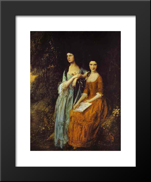 The Linley Sisters (Mrs. Sheridan And Mrs. Tickell) 20x24 Black Modern Wood Framed Art Print Poster by Gainsborough, Thomas