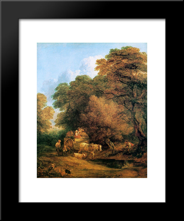 The Market Cart 20x24 Black Modern Wood Framed Art Print Poster by Gainsborough, Thomas