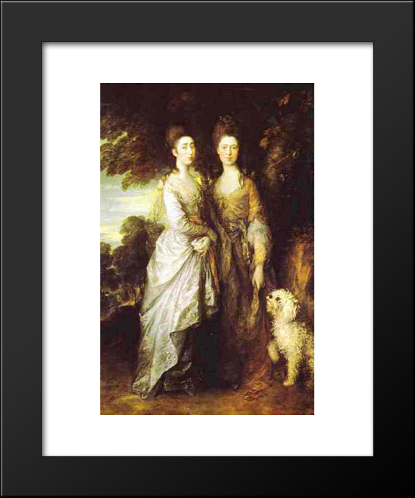 The Painter'S Daughters 20x24 Black Modern Wood Framed Art Print Poster by Gainsborough, Thomas