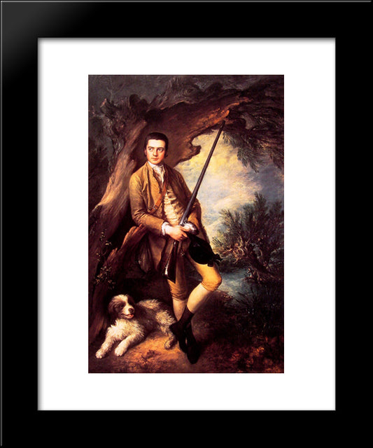 William Poyntz Of Midgham And His Dog Amber 20x24 Black Modern Wood Framed Art Print Poster by Gainsborough, Thomas