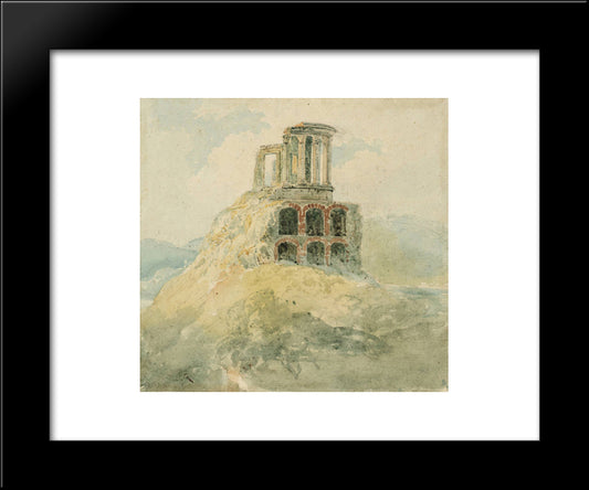 A Temple Of Vesta 20x24 Black Modern Wood Framed Art Print Poster by Girtin, Thomas