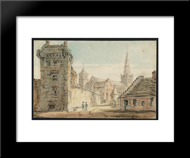 Glasgow High Street, Looking Towards The Cathedral 20x24 Black Modern Wood Framed Art Print Poster by Girtin, Thomas