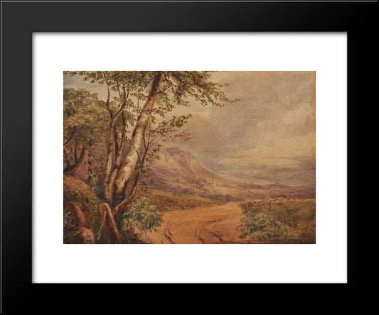 In The Scotch Borders (Near Dryburgh) 20x24 Black Modern Wood Framed Art Print Poster by Girtin, Thomas