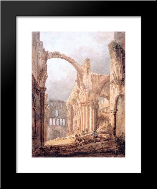 Interior Of Lindisfarne Priory 20x24 Black Modern Wood Framed Art Print Poster by Girtin, Thomas