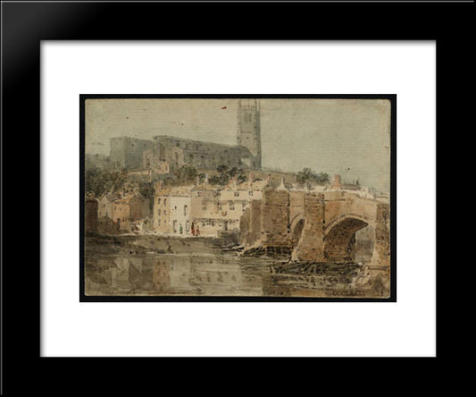 Lancaster Church And Bridge 20x24 Black Modern Wood Framed Art Print Poster by Girtin, Thomas