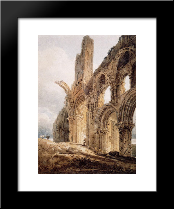 Lindisfarne 20x24 Black Modern Wood Framed Art Print Poster by Girtin, Thomas