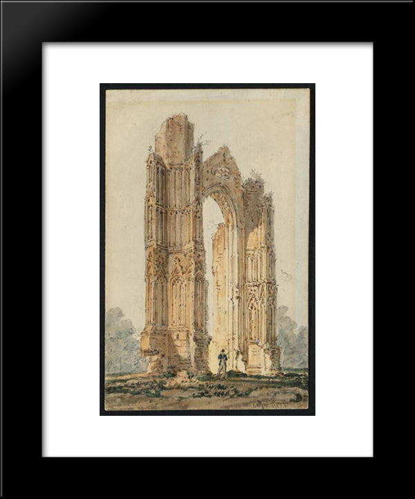 Part Of The Ruins Of Walsingham Priory 20x24 Black Modern Wood Framed Art Print Poster by Girtin, Thomas