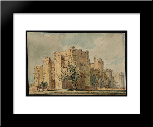 Raby Castle, Co. Durham 20x24 Black Modern Wood Framed Art Print Poster by Girtin, Thomas