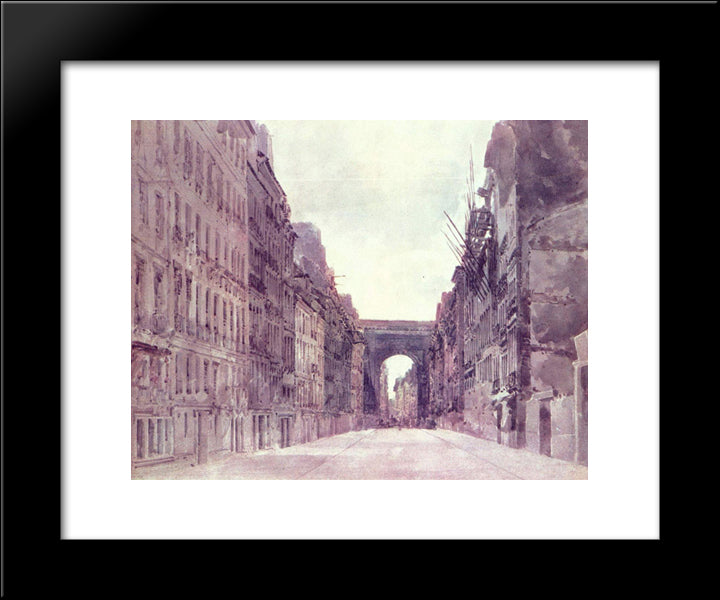 Rue Saint-Denis In Paris 20x24 Black Modern Wood Framed Art Print Poster by Girtin, Thomas