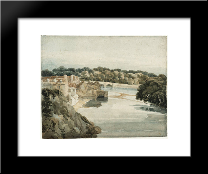 The River Tweed Near Kelso 20x24 Black Modern Wood Framed Art Print Poster by Girtin, Thomas