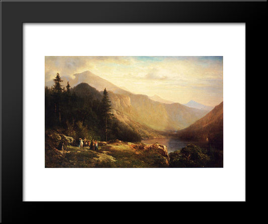 An Artist'S View Of Mt. Lafayette 20x24 Black Modern Wood Framed Art Print Poster by Hill, Thomas