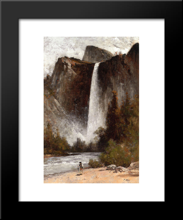 At The Foot Of Bridal Veil 20x24 Black Modern Wood Framed Art Print Poster by Hill, Thomas