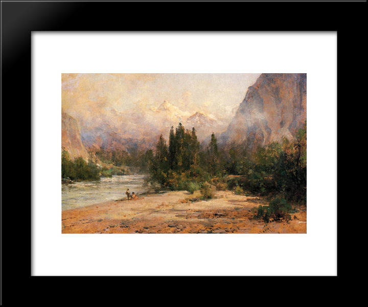 Bow River Gap At Banff, On Canadian Pacific Railroad 20x24 Black Modern Wood Framed Art Print Poster by Hill, Thomas