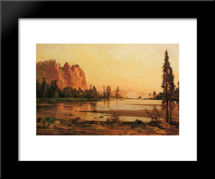 Crescent Lake 20x24 Black Modern Wood Framed Art Print Poster by Hill, Thomas