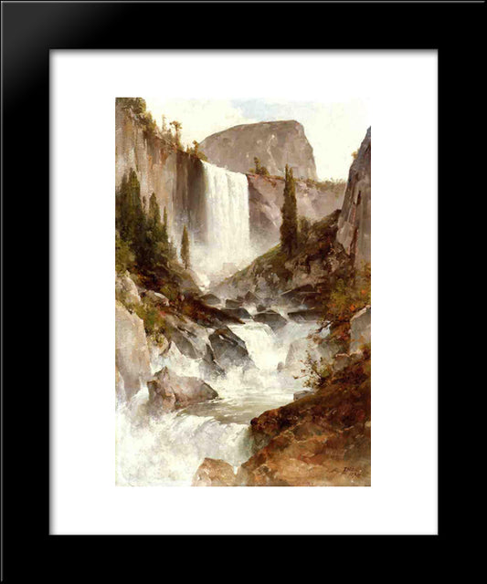 Falls In Yosemite 20x24 Black Modern Wood Framed Art Print Poster by Hill, Thomas