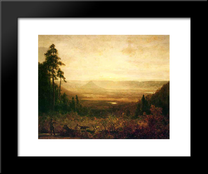 Hunter At Sunrise 20x24 Black Modern Wood Framed Art Print Poster by Hill, Thomas