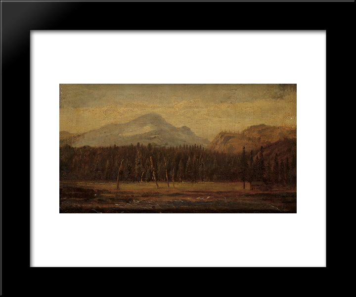 Landscape With A Frontier House 20x24 Black Modern Wood Framed Art Print Poster by Hill, Thomas