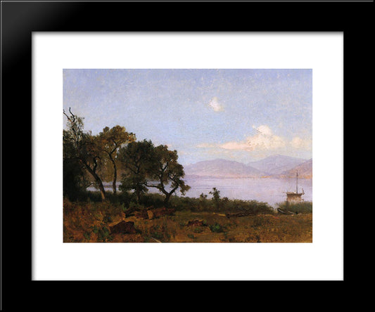 Morning, Clear Lake 20x24 Black Modern Wood Framed Art Print Poster by Hill, Thomas