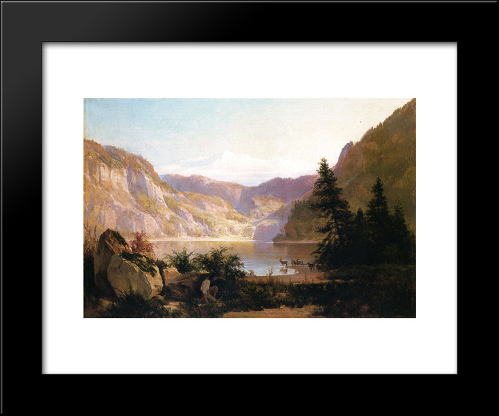 Mountain Lake 20x24 Black Modern Wood Framed Art Print Poster by Hill, Thomas