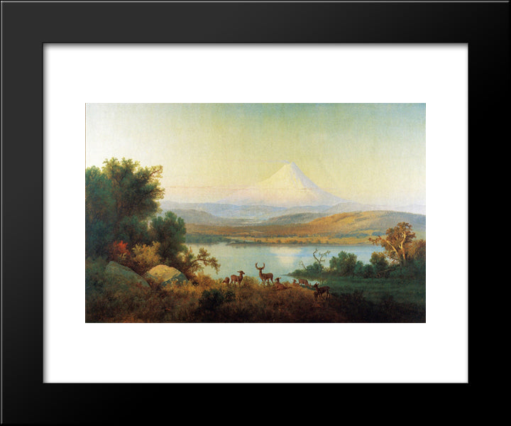 Mt. Hood Erupting 20x24 Black Modern Wood Framed Art Print Poster by Hill, Thomas