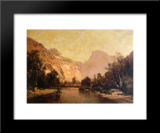 Piute Indians, Royal Arches And Domes, Yosemite Valley 20x24 Black Modern Wood Framed Art Print Poster by Hill, Thomas