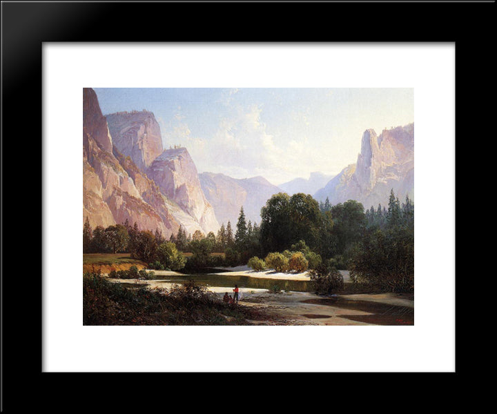 Piute Indians In Yosemite Valley 20x24 Black Modern Wood Framed Art Print Poster by Hill, Thomas