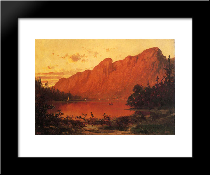 Profile Peakk From Profile Lake, New Hampshire 20x24 Black Modern Wood Framed Art Print Poster by Hill, Thomas