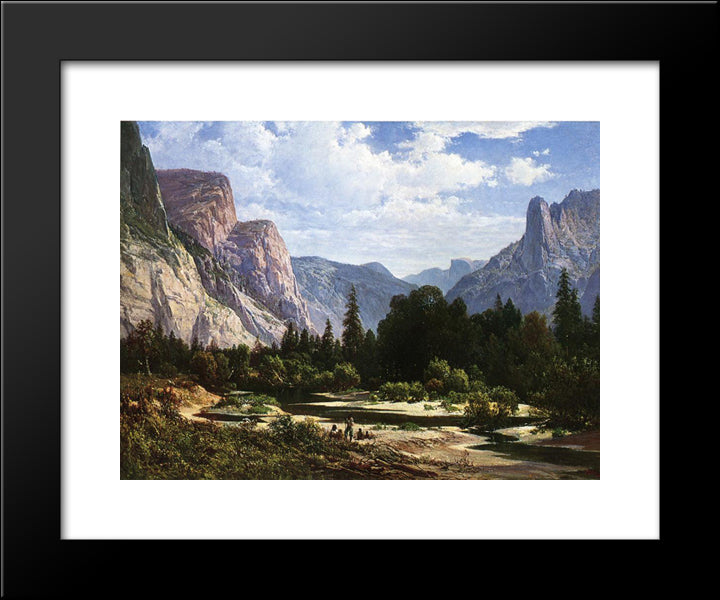 Resting By A Stream 20x24 Black Modern Wood Framed Art Print Poster by Hill, Thomas