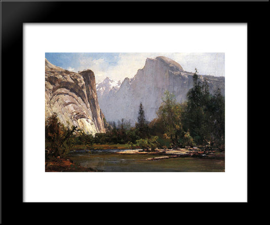 Royal Arches And Half Dome, Yosemite 20x24 Black Modern Wood Framed Art Print Poster by Hill, Thomas