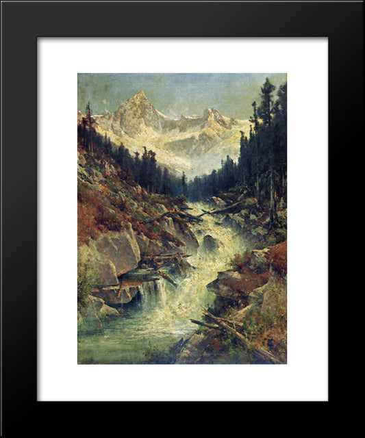 Sir Donald Peak And Selkirk Glacier, Canada 20x24 Black Modern Wood Framed Art Print Poster by Hill, Thomas